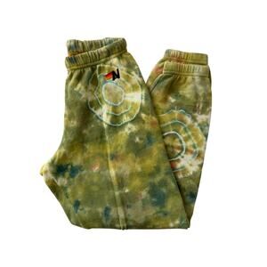 Aviator Nation green tie dye High-Rise Sweatpants - small